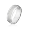 Thumbnail Image 2 of Men's Sterling Silver 7mm Double Textured Matt & Polished Ring