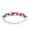 Thumbnail Image 1 of 9ct White Gold Ruby & 0.10ct Diamond Eternity Ring