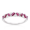 Thumbnail Image 0 of 9ct White Gold Ruby & 0.10ct Diamond Eternity Ring