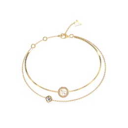 Guess Gold Tone 4G Double Layer Crystal Bracelet