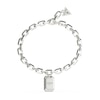 Thumbnail Image 1 of Guess Silver Tone Forzatina Chain & Logo Charm 8.26" Bracelet
