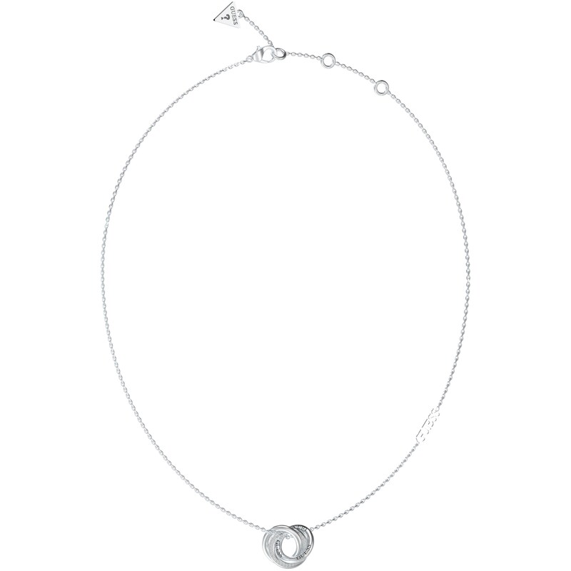 Main Image 1 of Guess Silver Tone Perfect Mini Links Crystal Pendant 16+2" Necklace