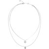 Thumbnail Image 1 of Guess Silver Tone 4G Double Layer 16+2" Crystal Necklace