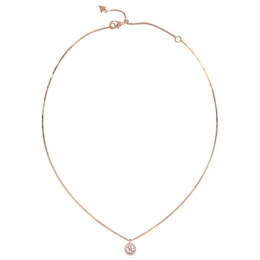 Guess Rose Gold Tone 4G Crystal Charm 16+2" Necklace