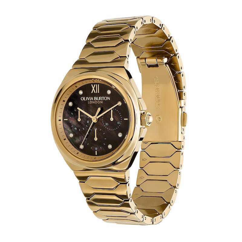 Olivia Burton Lustre Gold Tone Stainless Steel Bracelet Watch