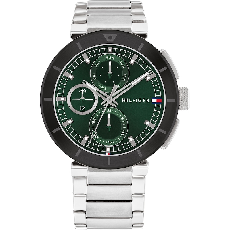 Main Image 1 of Tommy Hilfiger Men's Green Dial Stainless Steel Bracelet Watch