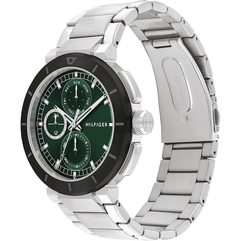 Main Image 2 of Tommy Hilfiger Men's Green Dial Stainless Steel Bracelet Watch