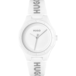 HUGO #LIT Ladies' White Silicone Strap Watch