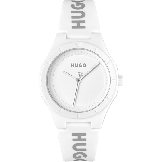 HUGO #LIT Ladies' White Silicone Strap Watch