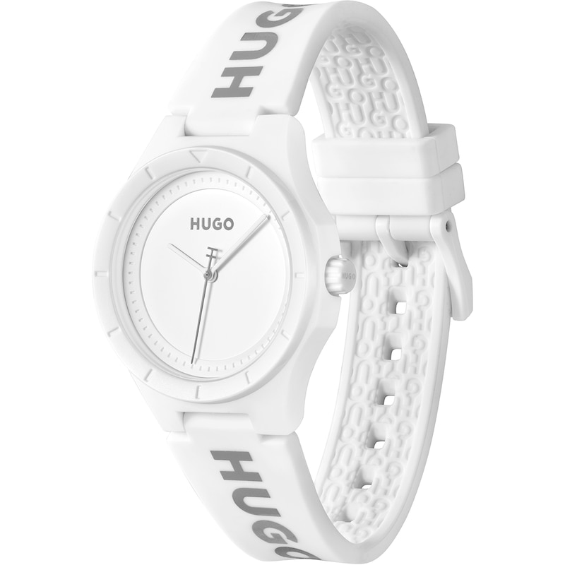 Main Image 2 of HUGO #LIT Ladies' White Silicone Strap Watch