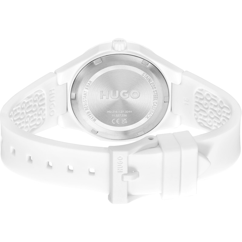 Main Image 3 of HUGO #LIT Ladies' White Silicone Strap Watch