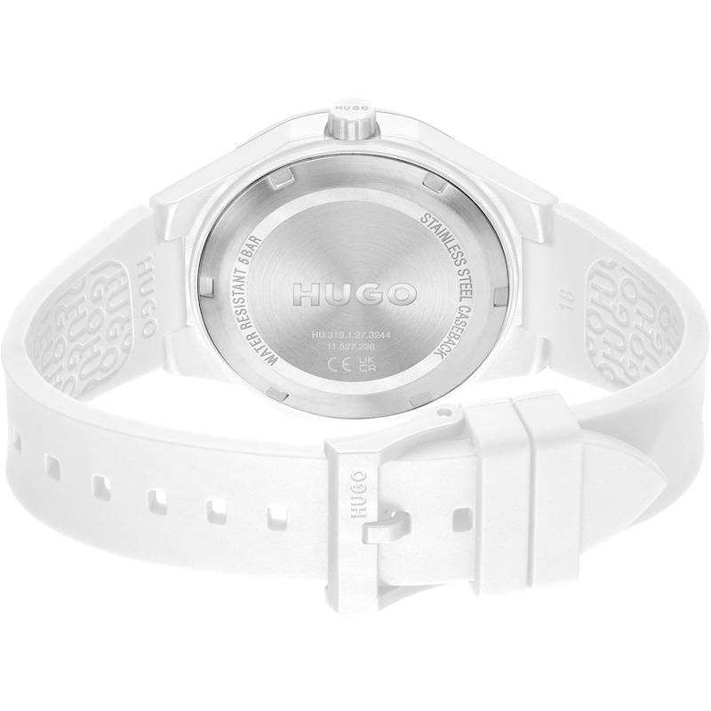 Main Image 3 of HUGO #LIT Men's White Dial White Silicone Watch