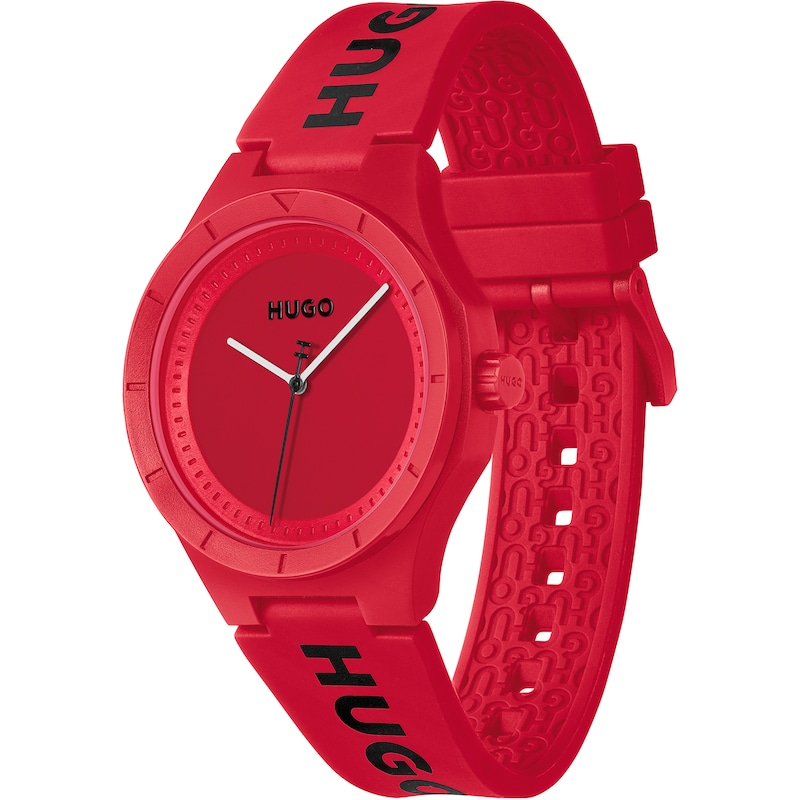 Main Image 2 of HUGO #LIT Men's Red Dial Red Silicone Watch