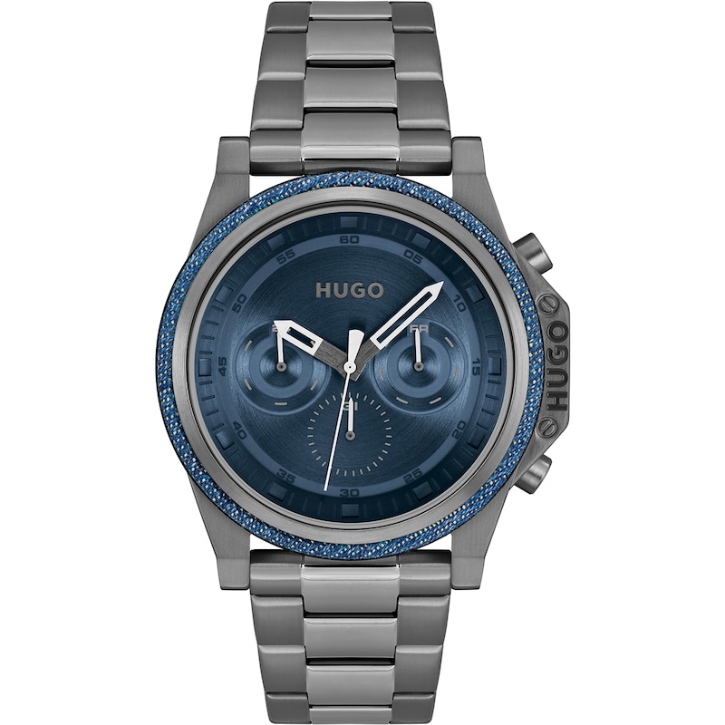 Main Image 1 of HUGO #BRAVE Men's Grey Tone Ion Plated Stainless Steel Watch