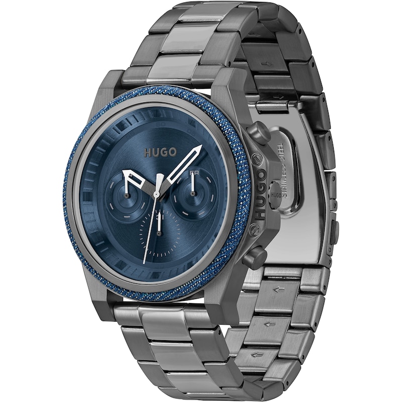 Main Image 2 of HUGO #BRAVE Men's Grey Tone Ion Plated Stainless Steel Watch