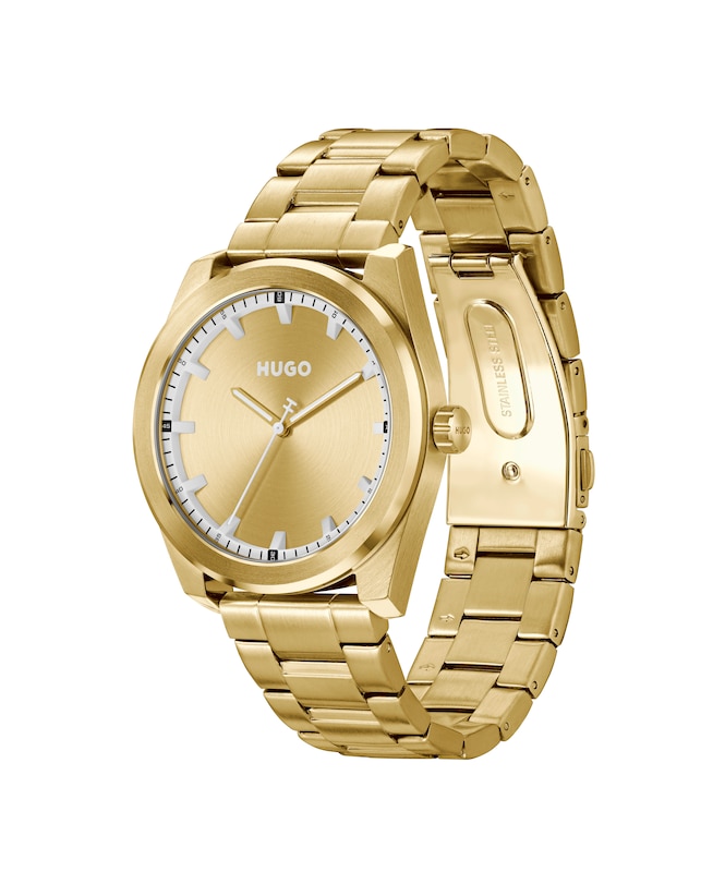 Main Image 2 of HUGO #BRIGHT Men's Light Yellow Dial Gold Tone Bracelet Watch