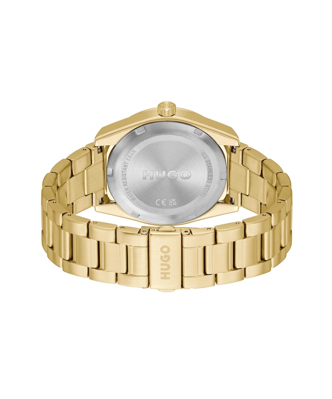 Main Image 3 of HUGO #BRIGHT Men's Light Yellow Dial Gold Tone Bracelet Watch