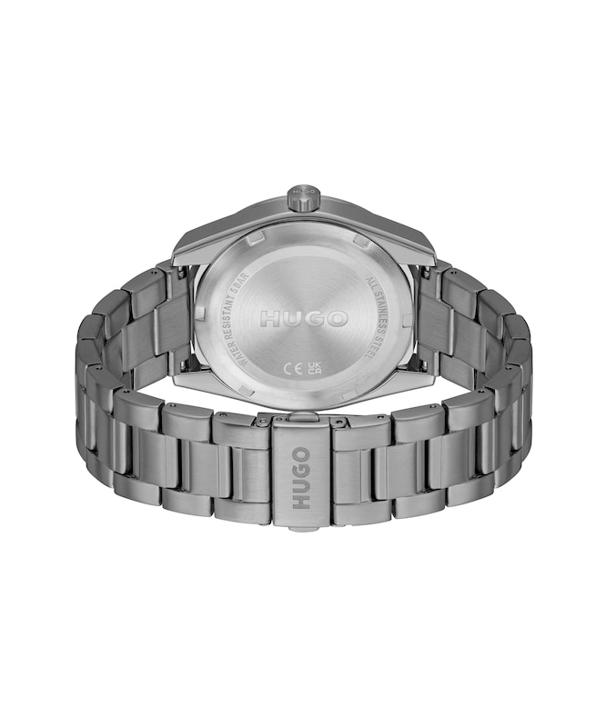 Main Image 3 of HUGO #BRIGHT Men's Grey Ion Plated Bracelet Watch