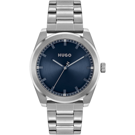 HUGO #BRIGHT Men's Bue Dial Stainless Steel Bracelet Watch