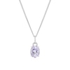 Thumbnail Image 1 of Sterling Silver Rose De France Amethyst & Diamond Pendant Necklace