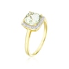 Thumbnail Image 1 of 9ct Yellow Gold Green Amethyst & Diamond Halo Ring