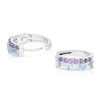 Thumbnail Image 2 of Sterling Silver Blue Topaz & Amethyst Hoop Earrings