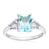 Thumbnail Image 0 of 9ct White Gold Blue Topaz & Rose De France Amethyst Ring