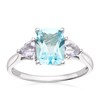 Thumbnail Image 1 of 9ct White Gold Blue Topaz & Rose De France Amethyst Ring