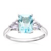 Thumbnail Image 0 of 9ct White Gold Blue Topaz & Rose De France Amethyst Ring