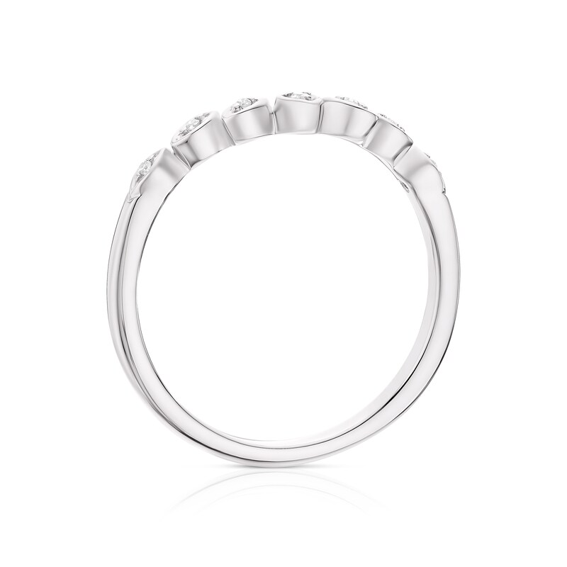 Main Image 3 of Emmy London 9ct White Gold Diamond Leaf Detail Ring