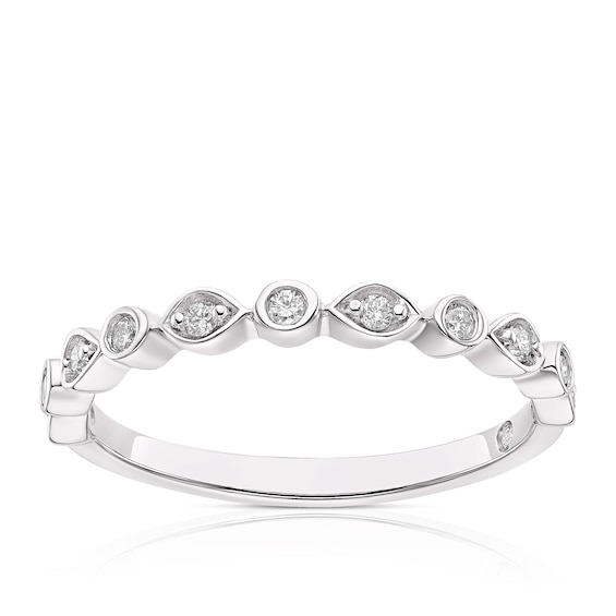 Emmy London 18ct White Gold 0.10ct Diamond Multi Shape Ring