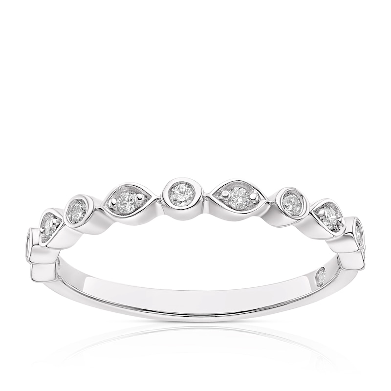 Main Image 1 of Emmy London 18ct White Gold 0.10ct Diamond Multi Shape Ring