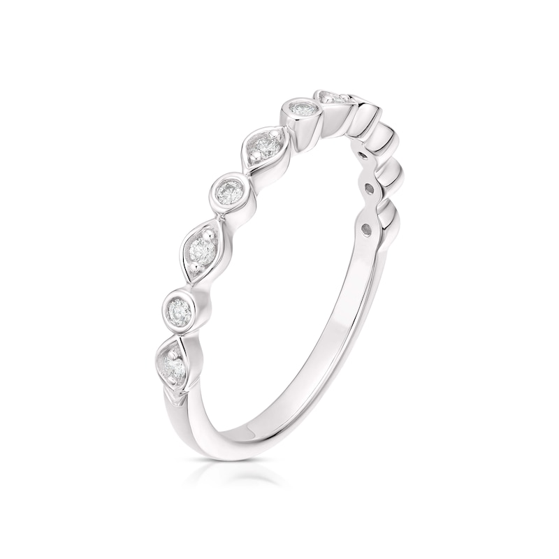 Main Image 2 of Emmy London 18ct White Gold 0.10ct Diamond Multi Shape Ring