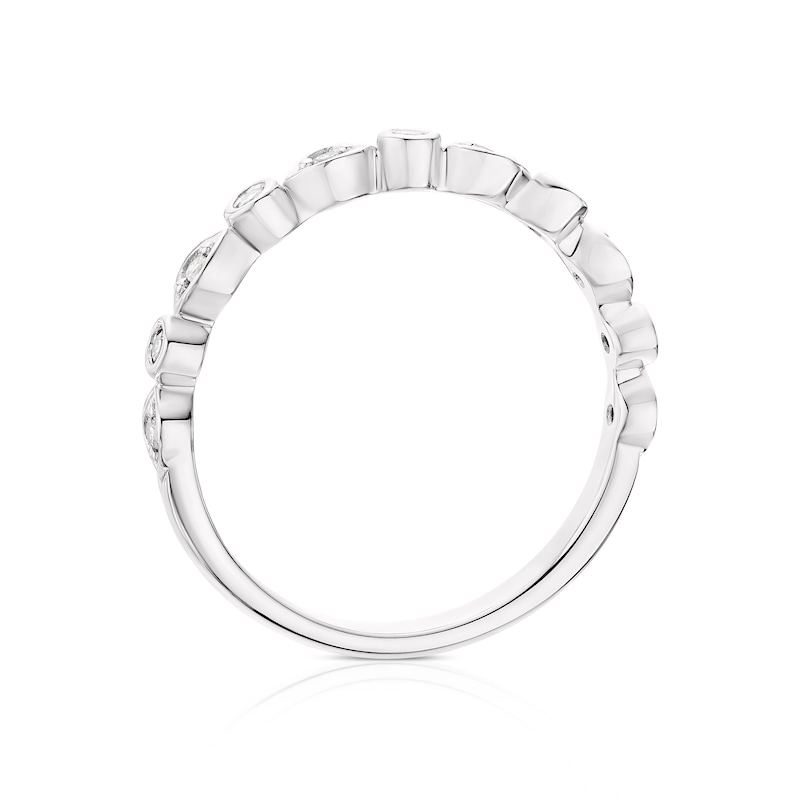 Main Image 3 of Emmy London 18ct White Gold 0.10ct Diamond Multi Shape Ring