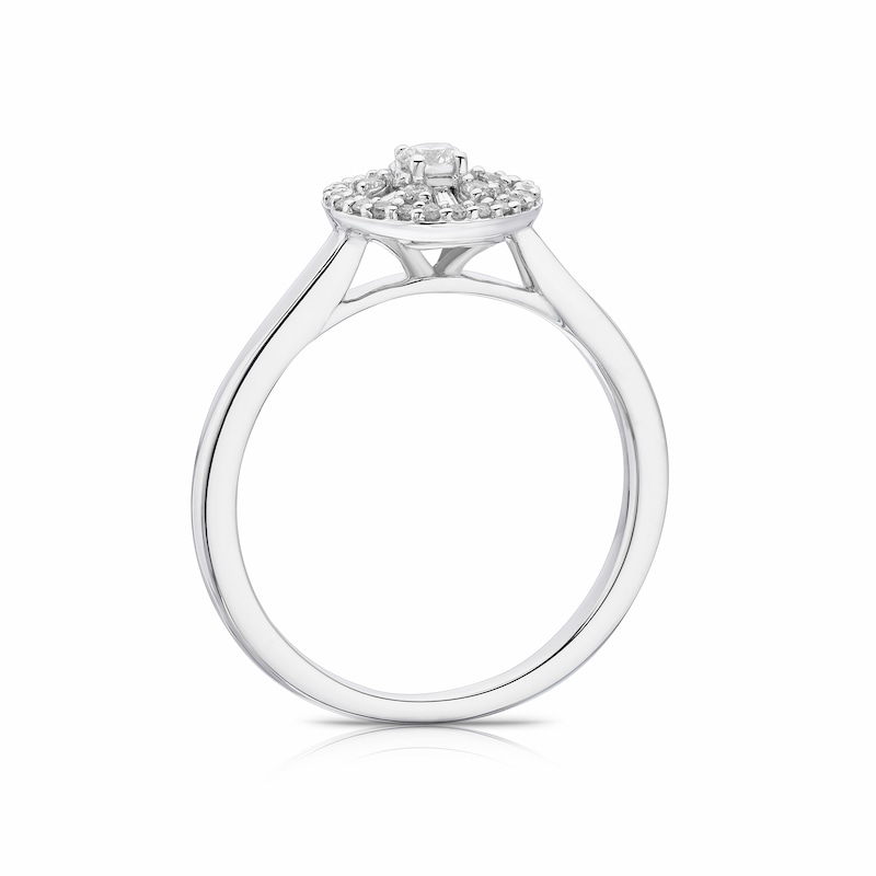 Main Image 3 of Emmy London Platinum 0.25ct Diamond Round & Baguette Cluster Ring