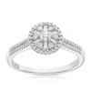 Thumbnail Image 0 of Emmy London 9ct White Gold 0.33ct Diamond Round & Baguette Cluster Halo Ring