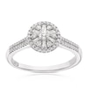 Thumbnail Image 1 of Emmy London 9ct White Gold 0.33ct Diamond Round & Baguette Cluster Ring