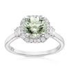 Thumbnail Image 1 of Emmy London 9ct White Gold 0.25ct Diamond & Green Amethyst Halo Ring