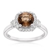 Thumbnail Image 1 of Emmy London 9ct White Gold 0.25ct Diamond & Smoky Quartz Halo Ring