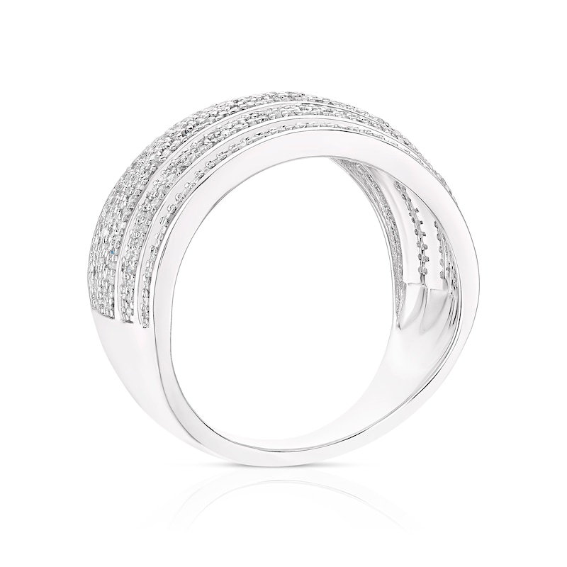Main Image 3 of 9ct White Gold 0.68ct Diamond Wide Ring