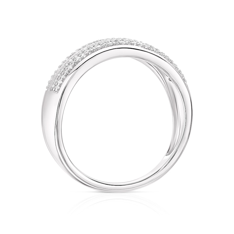 Main Image 3 of 9ct White Gold 0.20ct Diamond Double Row Eternity Ring