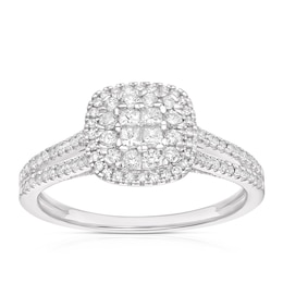 9ct White Gold 0.40ct Diamond Princessa Ring