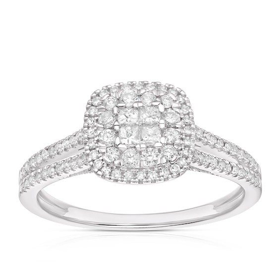 9ct White Gold 0.40ct Diamond Princessa Ring