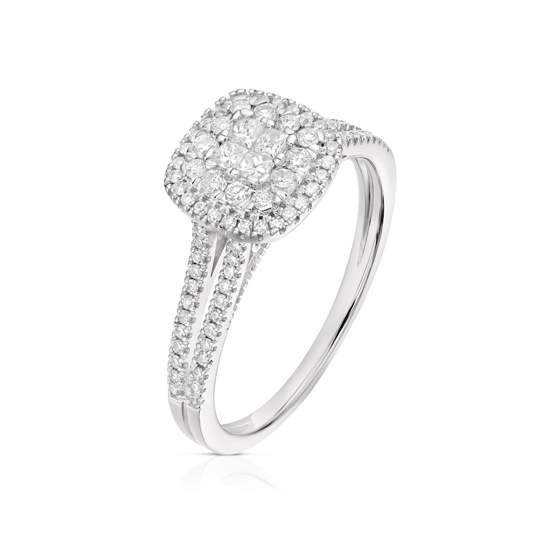Main Image 2 of 9ct White Gold 0.40ct Diamond Princessa Ring