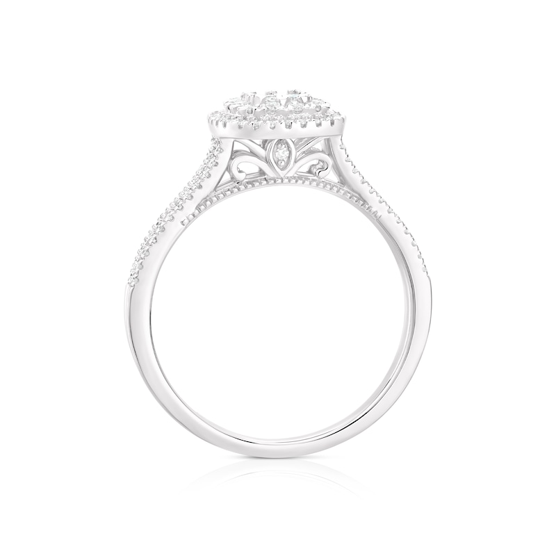 Main Image 3 of 9ct White Gold 0.40ct Diamond Princessa Ring