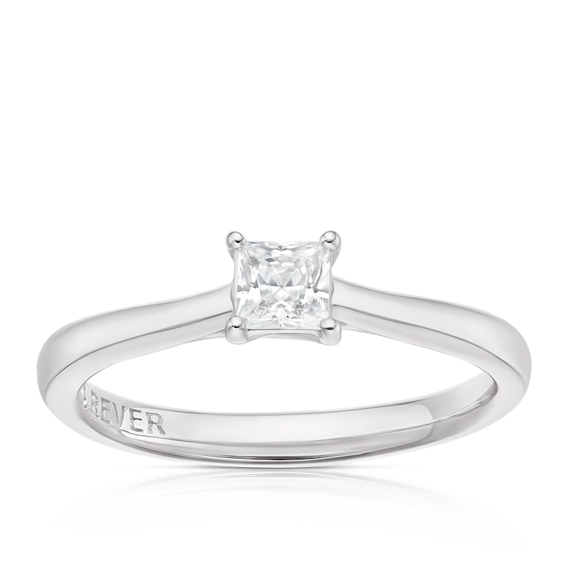 Main Image 1 of The Forever Diamond Platinum 0.33ct Diamond Princess Cut Solitaire Ring