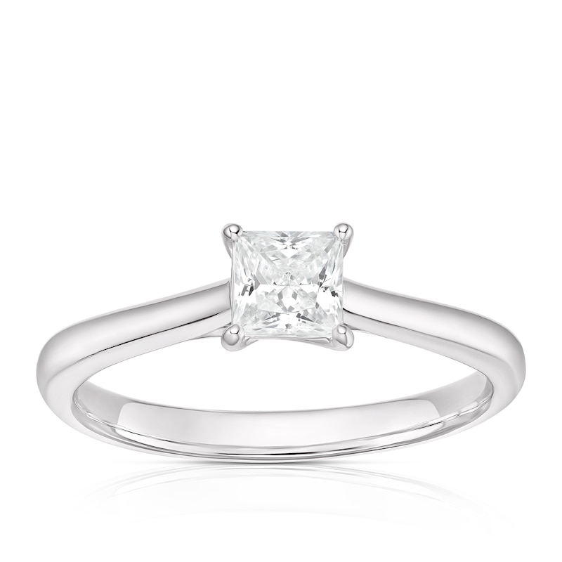 Main Image 1 of The Forever Diamond Platinum 0.50ct Diamond Princess Cut Solitaire Ring