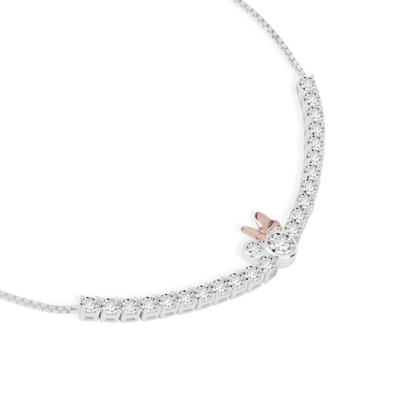 Main Image 2 of Disney Sterling Silver Minnie Mouse Cubiz Zirconia Lariat Bracelet