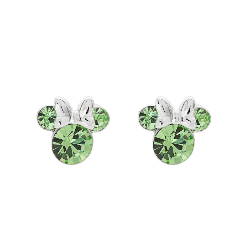 Main Image 1 of Disney Minnie Mouse Sterling Silver August Birthstone Crystal Earrings