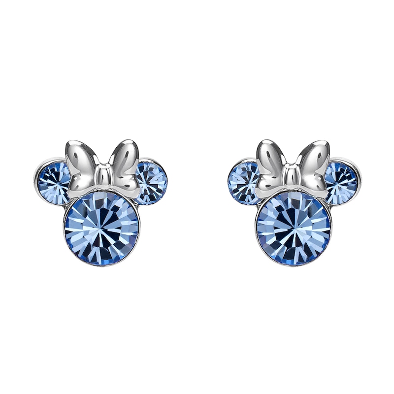 Main Image 1 of Disney Minnie Mouse Sterling Silver December Birthstone Crystal Earrings